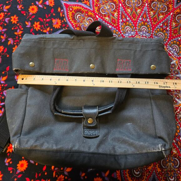 Sons of Trade LARGE Tactical tote in Back Oilcloth Canvas - Picture 3 of 12